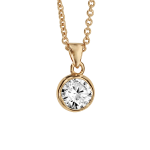 COLLIER PLAQUÉ OR OXYDE BLANC SERTI CLOS 6MM 40+4CM