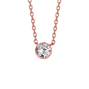 COLLIER PLAQUÉ OR ROSE OXYDE 5MM SERTI CLOS 38+4CM