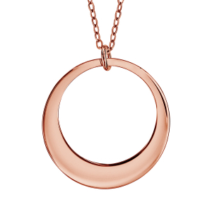COLLIER FEMME PLAQUÉ OR ROSE PENDENTIF 1 CERCLE A GRAVER 40+5CM