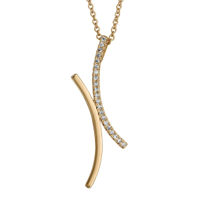 COLLIER PLAQUÉ OR CROISE OXYDES BLANCS SERTIS 40+4CM