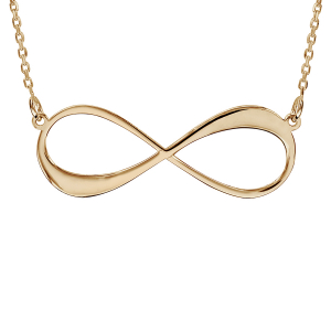 COLLIER PLAQUÉ OR JAUNE FORME INFINI A GRAVER 1 OU 2 PRENOMS 40+5CM