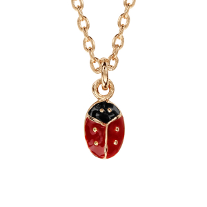 COLLIER PLAQUÉ OR COCCINELLE 36+2CM