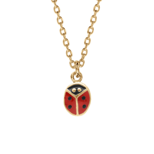 COLLIER PLAQUÉ OR COCCINELLE 36+2CM