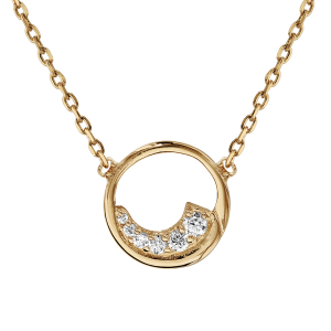 COLLIER PLAQUÉ OR CERCLE OXYDES BLANCS SERTIS 38+4CM