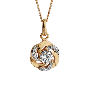 COLLIER PLAQUÉ OR FLEUR OXYDE BLANC SERTI 42+3CM