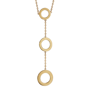 COLLIER PLAQUÉ OR 3 CERCLES PLATS 42CM