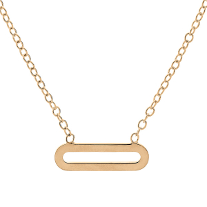 COLLIER PLAQUÉ OR 1 ELEMENT RECTANGULAIRE 38,5+5CM