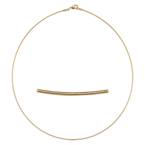 COLLIER PLAQUÉ OR OMEGA RONDE 1,00MM 42CM