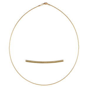 COLLIER PLAQUÉ OR OMEGA RONDE 1.70MM 42CM  PLAQUÉ OR