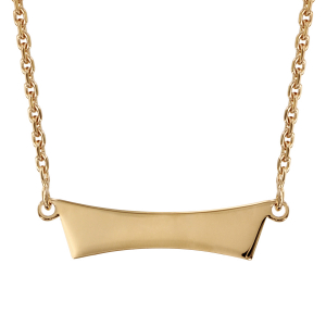COLLIER FORCAT PLAQUE TRAPEZE PLAQUÉ OR 40CM