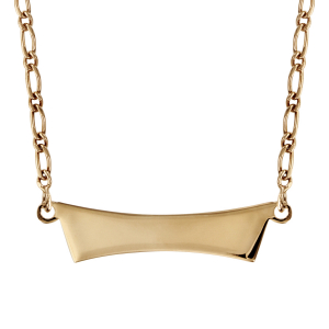 COLLIER 1+1 PLAQUE TRAPEZE PLAQUÉ OR 40CM