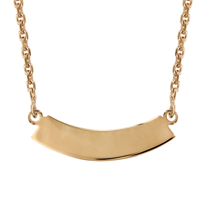 COLLIER FORCAT PLQ DEMI LUNE PLAQUÉ OR 40CM