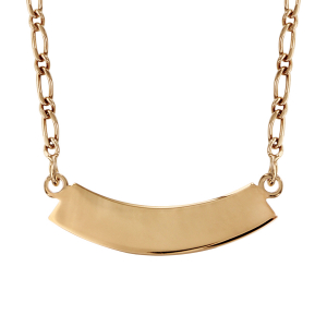 COLLIER 1+1 PLQ DEMI LUNE PLAQUÉ OR 40CM