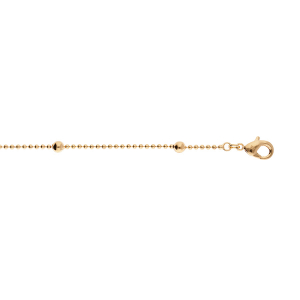CHAINE CHEVILLE PLAQUÉ OR BOULES 20CM+5CM