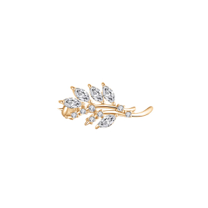 BROCHE PLAQUÉ OR OXYDES BLANCS SERTIS 26.80 X 12.50MM