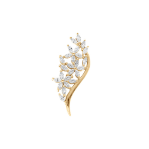 BROCHE PLAQUÉ OR OXYDES BLANCS SERTIS 28.10 X 10.80MM