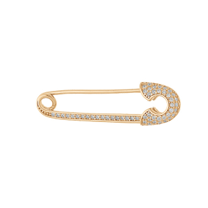 BROCHE PLAQUÉ OR MASSIF EPINGLE A NOURRICE AVEC OXYDES BLANCS SERTIS BROCHE PLAQUÉ OR MASSIF EPINGLE A NOURRICE AVEC OXYDES BLANCS SERTIS
