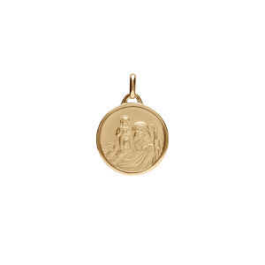 PENDENTIF ROND ST CHRISTOPHE PLAQUÉ OR