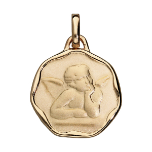 PENDENTIF STYLE CACHET ANGE PLAQUÉ OR