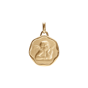 PENDENTIF STYLE CACHET ANGE PLAQUÉ OR