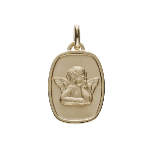 PENDENTIF PLAQUÉ OR RECTANGLE ANGE