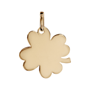 PENDENTIF PLAQUÉ OR TREFLE MOYEN MODELE 24X24