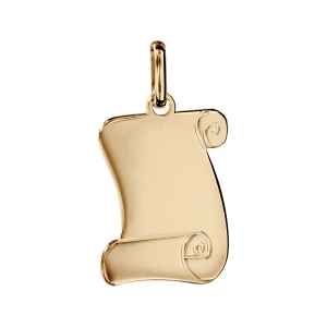 PENDENTIF PLAQUÉ OR PARCHEMIN MOYEN MODELE 20X25