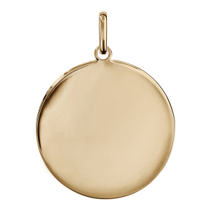 PENDENTIF PLAQUÉ OR ROND TRES  GRAND MODELE 30MM