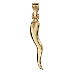 PENDENTIF CORNE ITALIENNE PLAQUÉ OR