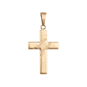PENDENTIF GROSSE CROIX PLAQUÉ OR