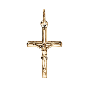 PENDENTIF JESUS SUR CROIX PLAQUÉ OR 29MM X 17MM