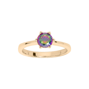 BAGUE PLAQUÉ OR OXYDE ARC EN CIEL MYSTIQUE SERTI