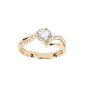 BAGUE PLAQUÉ OR OXYDES BLANCS SERTIS