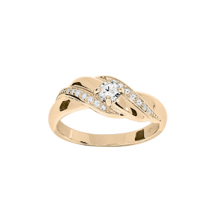BAGUE PLAQUÉ OR OXYDES BLANCS SERTIS