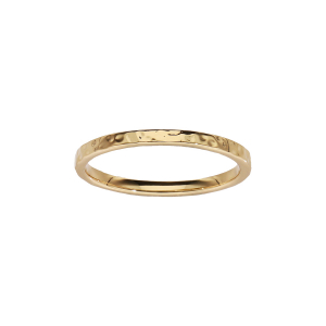 BAGUE 2 MM PLAQUÉ OR STYLE ALLIANCE MARTELEE