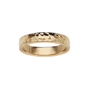 BAGUE PLAQUÉ OR STYLE ALLIANCE MARTELEE 4MM