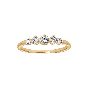 BAGUE PLAQUÉ OR OXYDES BLANCS SERTIS
