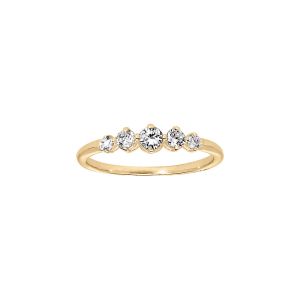 BAGUE PLAQUÉ OR OXYDES BLANCS SERTIS