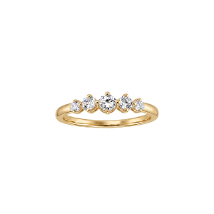 BAGUE PLAQUÉ OR OXYDES BLANCS SERTIS