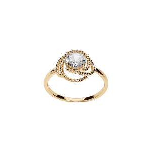 BAGUE PLAQUÉ OR  NOEUD D'AMOUR  OXYDE BLANC