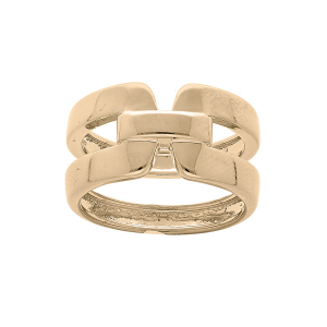 BAGUE PLAQUÉ OR LARGE LISSE AJOUREE