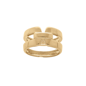 BAGUE PLAQUÉ OR LARGE LISSE AJOUREE