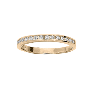 BAGUE PLAQUÉ OR MASSIF DEMI ALLIANCE OXYDES BLANCS SERTI RAIL
