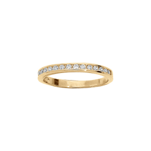 BAGUE PLAQUÉ OR MASSIF DEMI ALLIANCE OXYDES BLANCS SERTI RAIL