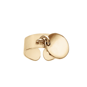 BAGUE PLAQUÉ OR 7MM LISSE ANNEAU PASTILLE RONDE 13MM