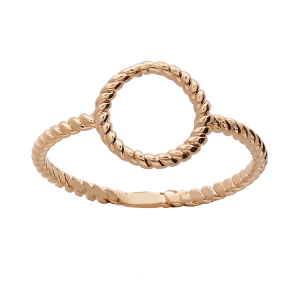 BAGUE PLAQUÉ OR TORSADE RONDELLE