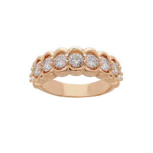 BAGUE PLAQUÉ OR OXYDES BLANCS SERTIS