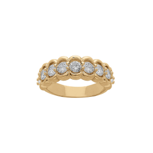 BAGUE PLAQUÉ OR OXYDES BLANCS SERTIS