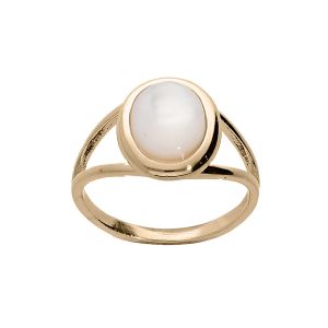 BAGUE PLAQUÉ OR NACRE VÉRITABLE