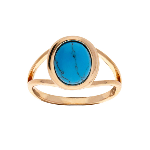 BAGUE PLAQUÉ OR TURQUOISE IMITATION